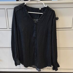 Black Polka Dot Women's Top